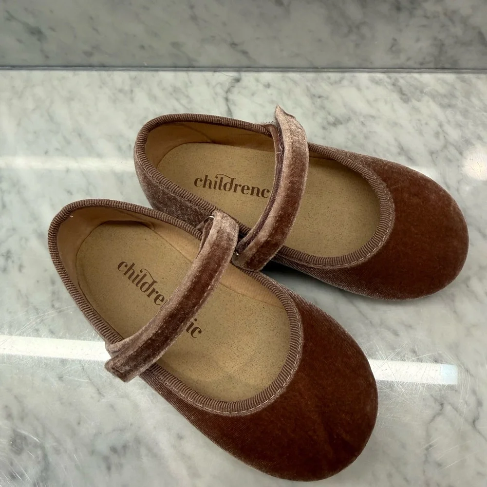 Childrenchic Cassie Rose Velvet Mary Jane Shoes